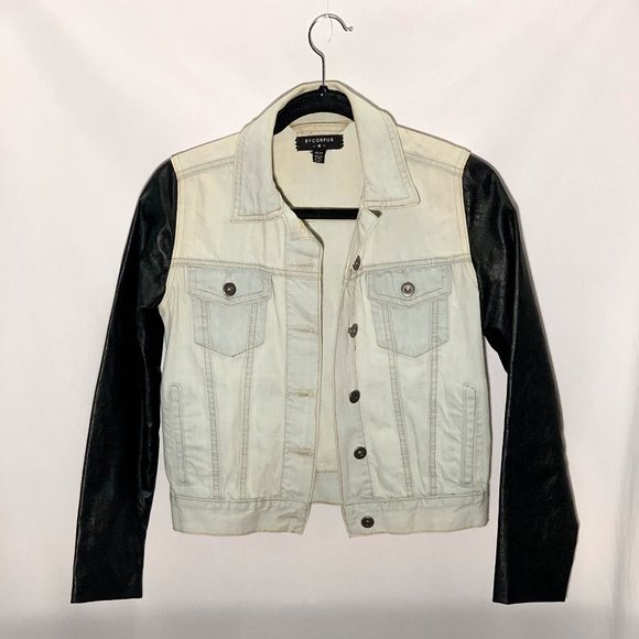 By Corpus (UO) denim/faux leather jacket - size xs - Picture 1 of 3